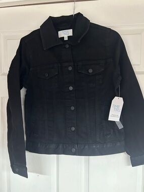 Time and Tru Black Denim Trucker Jacket